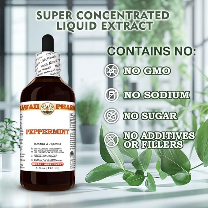 Peppermint (Mentha X Piperita) Dry Leaf Tincture All Natural Vegan Pure Liquid Extract - 2 fl.oz