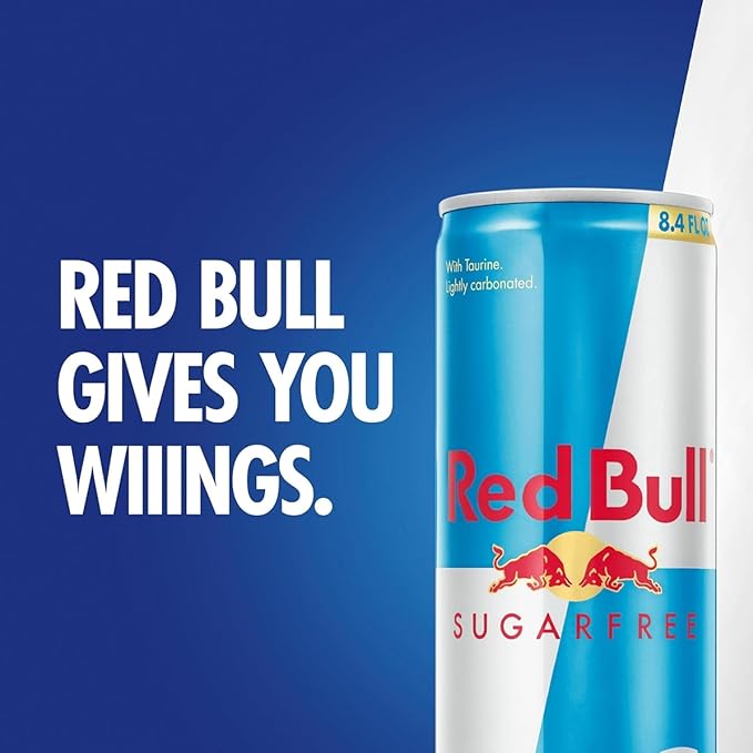 Red Bull Sugar Free Energy Drink with 80mg Caffeine plus Taurine &amp B Vitamins 8.4 Fl Oz Pack of 16 Cans