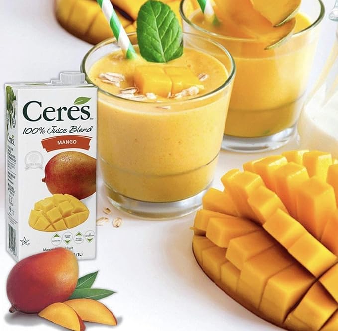 Ceres 100% All Natural Pure Fruit Juice Blend Mango - Gluten Free Rich in Vitamin C No Added Sugar or Preservatives Cholesterol Free - 33.8 FL OZ (Pack of 12)