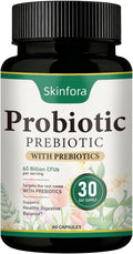 Skin Probiotics Gut-Skin Care Routine Supplement Face Probiotics Non-GMO Vegan - 60 Capsules