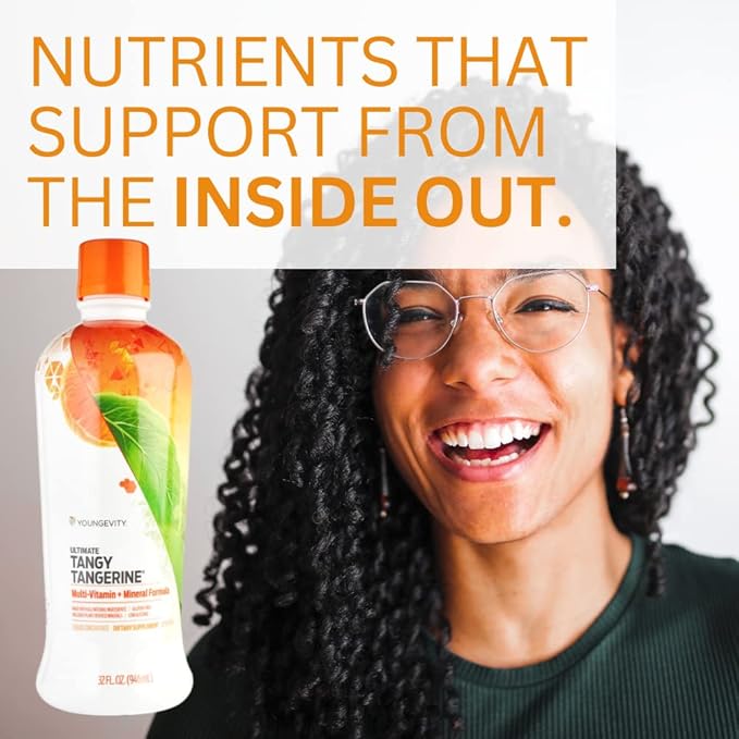 Youngevity Majestic Earth - Ultimate Tangy Tangerine 32 FL Oz – Gluten-Free Liquid Multivitamins for Men Women &amp Daily Immune Support for Kids – Boost Complete Nutritional Drink for Health Ener