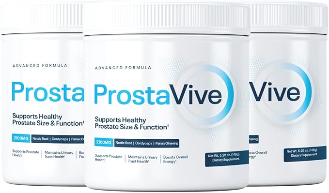 ProstaVive Advanced Prostate Support Formula - Complete Urinary &amp Bladder Health Supplement - Helps Promote Strong Flow &amp Emptying - Natural Powder - Gluten Free Non-GMO