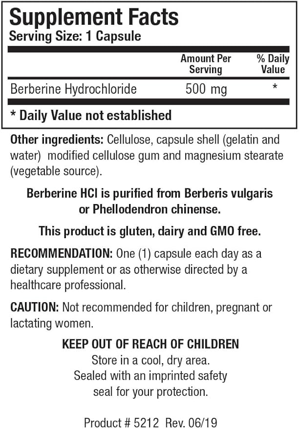 BIOTICS RESEARCH Berberine HCl Botanical Berberine Supplement 500mg Per Serving - Supports Heart Health Immune System Healthy GI Healthy Cholesterol Gluten Free - 90 Capsules