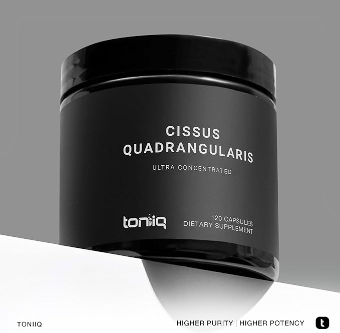 Toniiq Cissus Quadrangularis Capsules - Min. 40% Ketosteroids - Ultra High Strength Tendon and Joint Support Supplement - 1200mg Concentrated Cissus Extract - Wild Harvested in India - 120 Caps