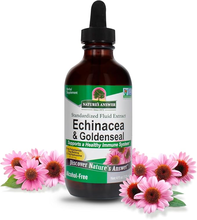 Nature's Answer Echinacea and Goldenseal | Supports a Healthy Immune System | Non-GMO Alcohol-Free Gluten-Free &amp Kosher Certified 4oz