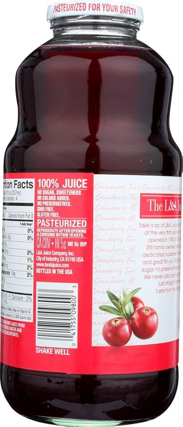 L &amp A Juice All Cranberry 12x 32OZ
