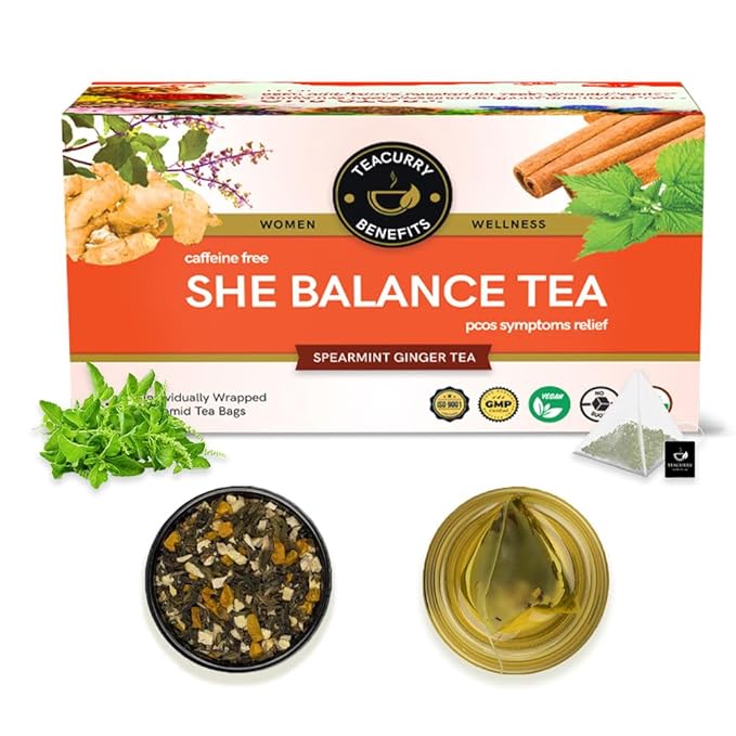 Pcos Tea - 30 Tea Bags - She Balance Tea (1 Month Pack) - Help in Pcos Pcod Hormone Balance | Herbal Tea For Healthy Periods