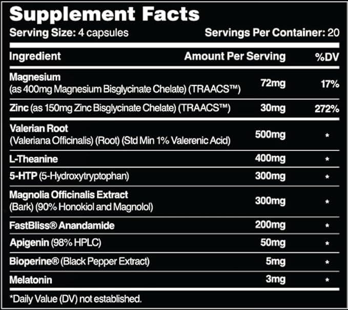 Leviathan Slumber | Sleep Aid GABA Supplements for Deep and Calm Sleep with Melatonin Magnesium L-Theanine 5-HTP Zinc Magnolia Valerian Root for Sleep Sleeping Pills for Adults Men and Women