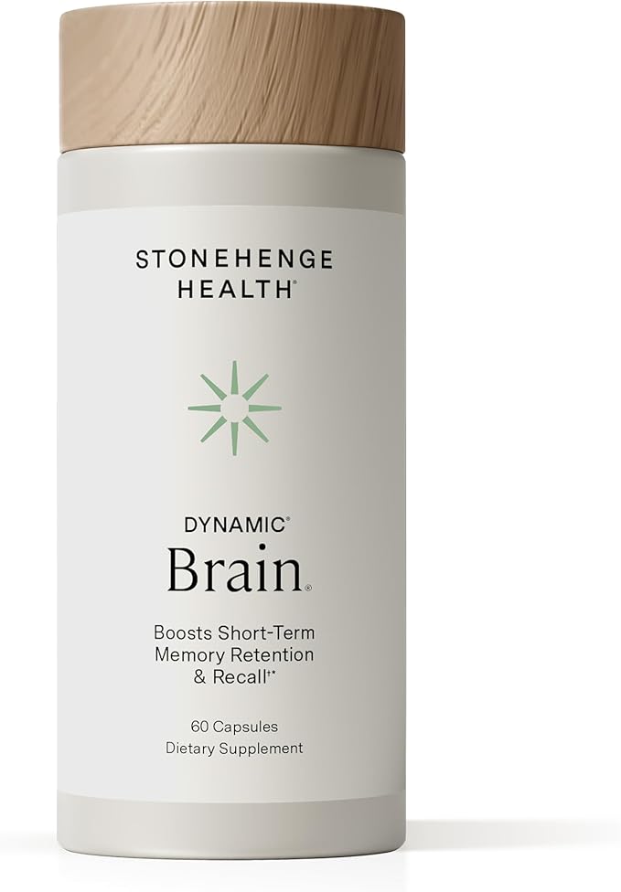 Stonehenge Health Dynamic Brain – BacoMind® Bacopa Nootropic Formula – Memory Recall &amp Retention Phosphatidylserine Huperzine A DHA &amp Choline – 40 Brain-Boosting Ingredients – Non-GMO 60