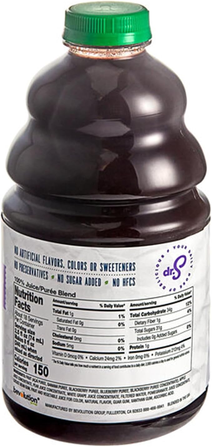 100% Crushed Acai Berry Fruit Smoothie Mix 46 fl. oz. WS-103DR100ACAI-NF