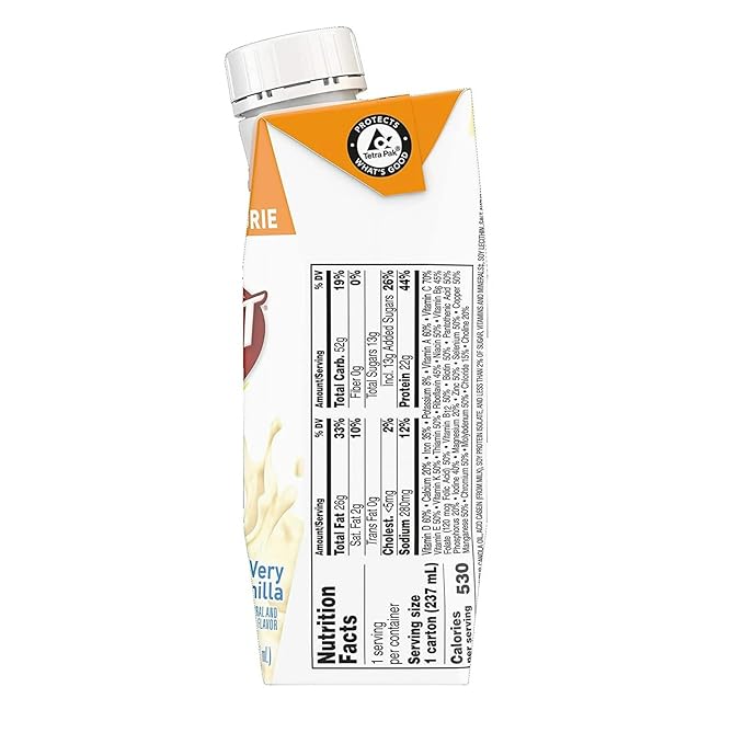 Boost Very High Calorie Nutritional Drink Very Vanilla Made with Natural Vanilla Flavor &amp No Artificial Flavors Colors &amp Sweeteners 8 FL OZ (Pack of 12)