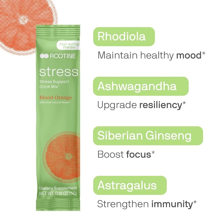 Stress Support Calm Drink Mix Supplement to Help Energy Mood &amp Balance Cortisol Levels Relaxation Natural Adaptogenic Herbal Calm Powder Mix 10 Pack