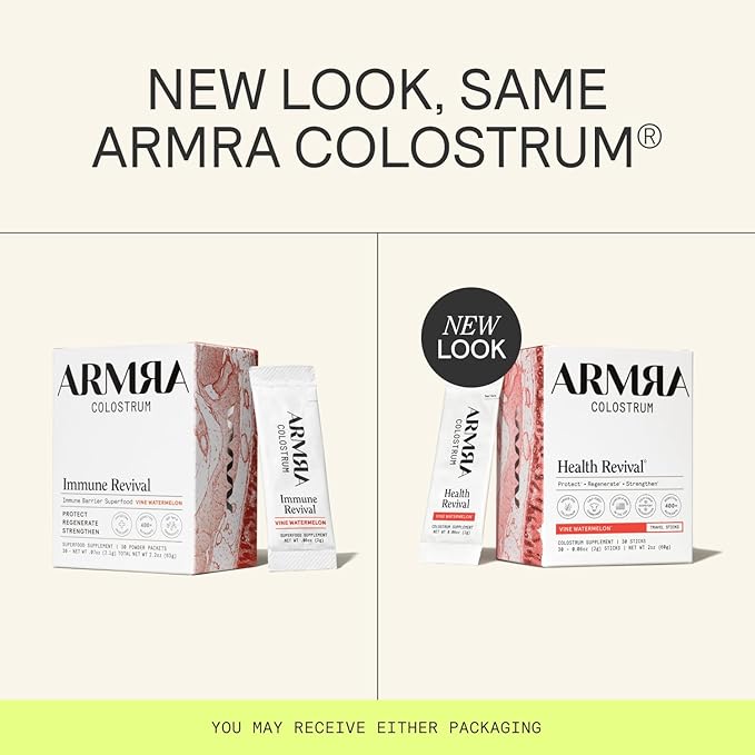 ARMRA Colostrum Powder | Vine Watermelon | Gut Health &amp Bloating | Skin &amp Hair | Immunity | Keto Gluten &amp Fat-Free | 30 Servings