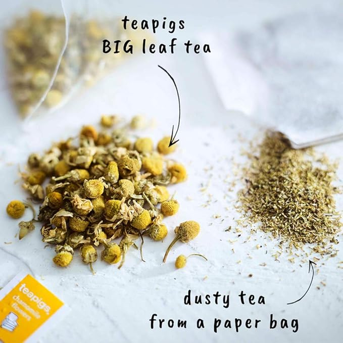 Teapigs Chamomile Herbal Tea Bags Made with Whole Flowers caffeine-free natural ingredients (1 Pack of 50 Teabags)