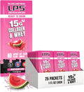 Nutritional Designs LPS Liquid Collagen &amp Whey Protein Supplement - Non-GMO Drink Sugar-Free - Promotes Healthy Skin &amp Hair for Men &amp Women Watermelon Single Serve (25 Packets)