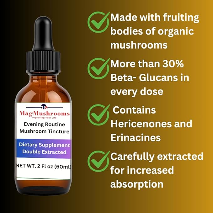 Lion’s Mane Tincture Enhanced High Potency Double Extracted 60 Daily Doses