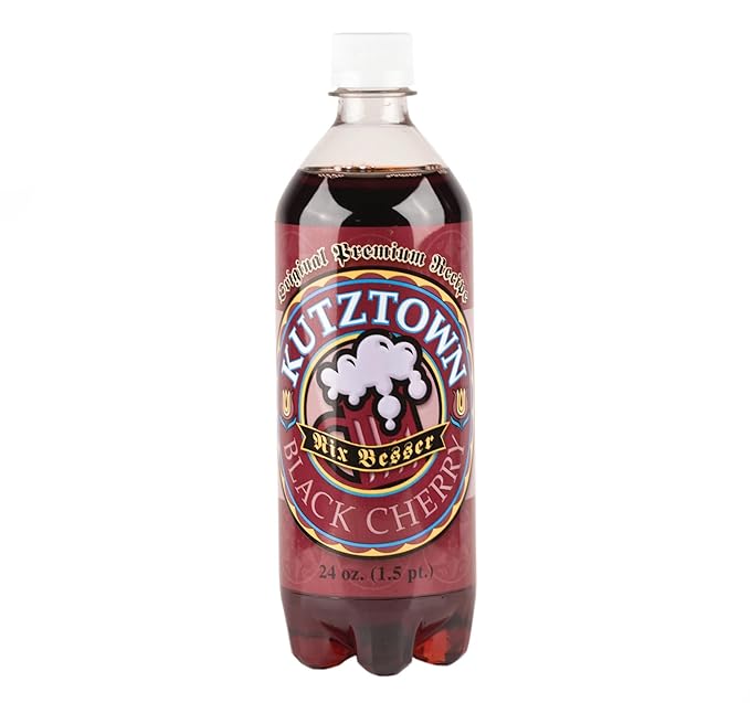 AmishTastes Soft Drinks Variety Box (Birch Beer Black Cherry Grape Red Cream) Kutztown Nix Besser PA Dutch Amish Style 96 Oz.