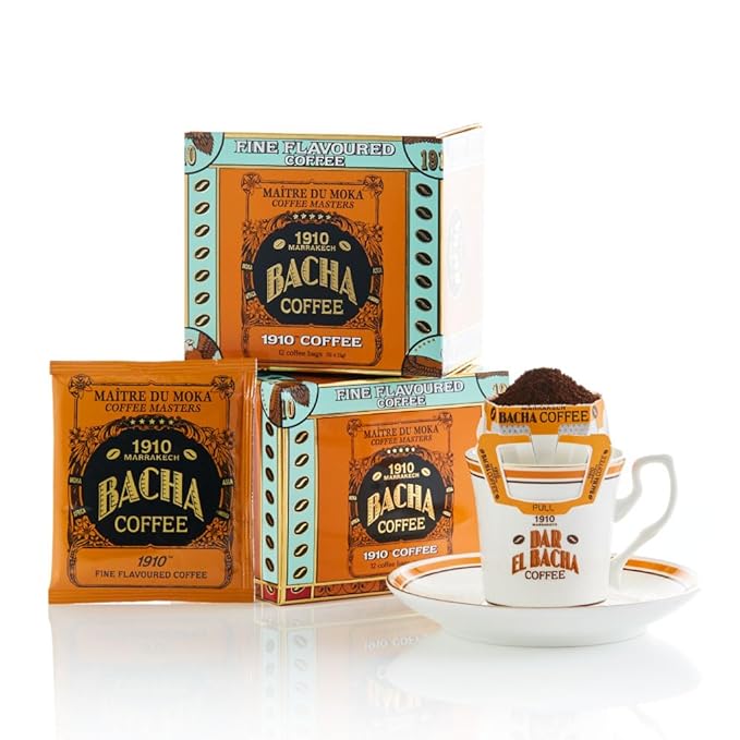 Bacha Coffee | 1910 Fine Flavoured Medium Roast 100% Arabica Specialty Coffee 12 Coffee Drip Bags Gift Box