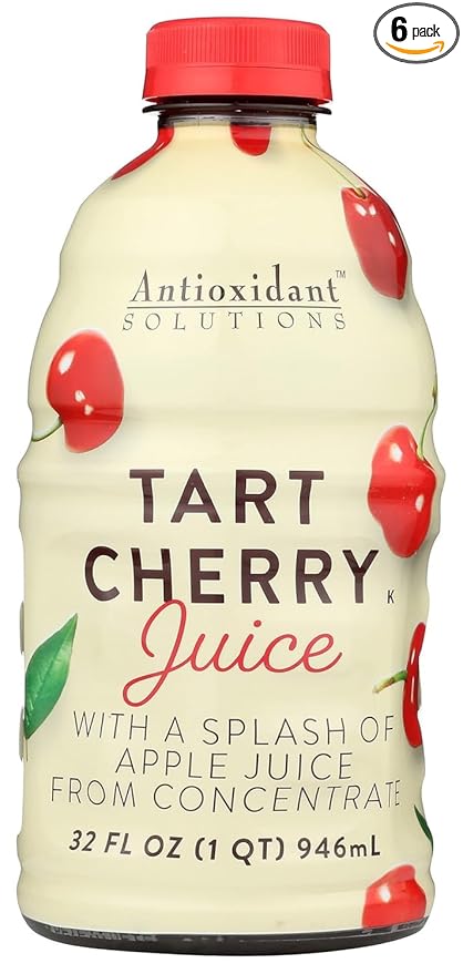 Antioxidant Solutions 100% Juice - Tart Cherry &amp Apple - No Added Sugar - High in Antioxidants - 32 fl oz Bottles (6-Pack)