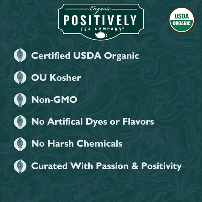 Organic Positively Tea Company Herbal Tea Refreshing Botanical Blend with Tulsi Spearmint &amp Rosehips Loose Leaf 16 Ounce