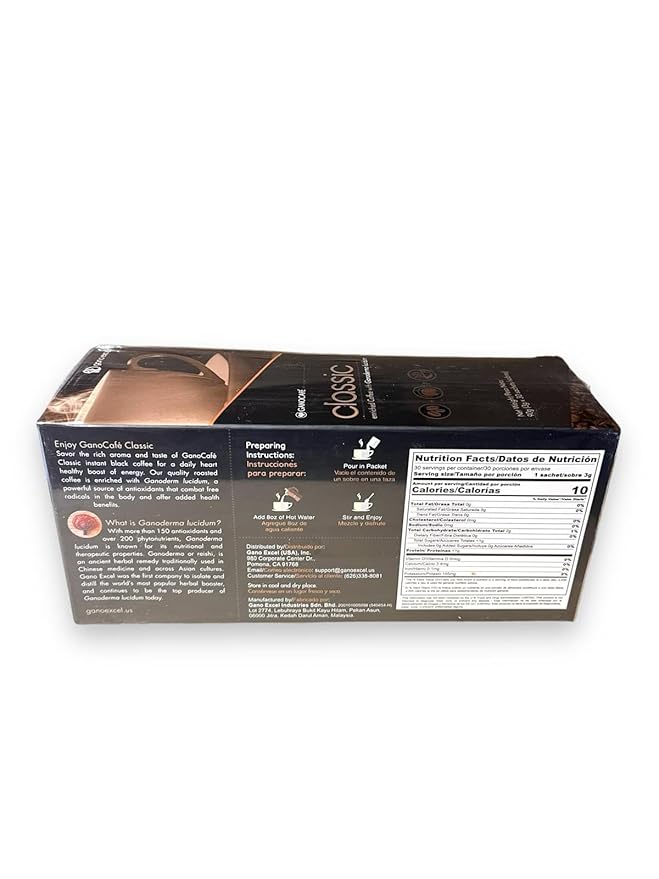 Gano Excel Classic Coffee – 2 Boxes (60 Sachets Total) – Instant Ganoderma Coffee Energizing &amp Immune Support – Rich Smooth Taste