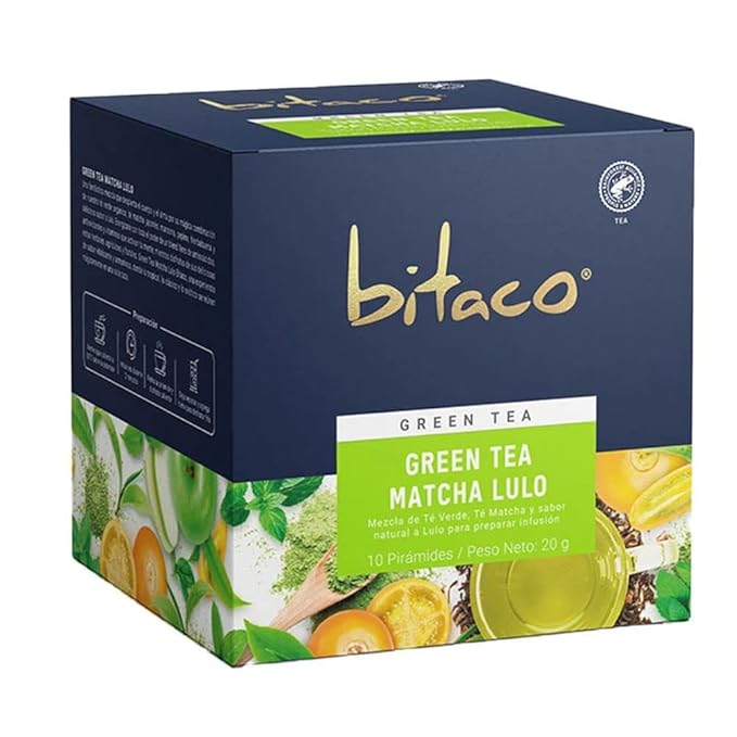 Herbal tea (30 tea bags) bitaco herbal tea Oganic Premium Green Green Matcha Lulo and Golden Chamomile Mint Aromaticas Colombianas