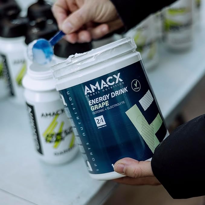 Amacx Energy Drink Powder for Endurance Athletes – 1kg – Isotonic Sports Drink + Electrolytes Powder Drink Mix – Maltodextrin (Glucose) + Fructose Without Artificial Additives – Lemon