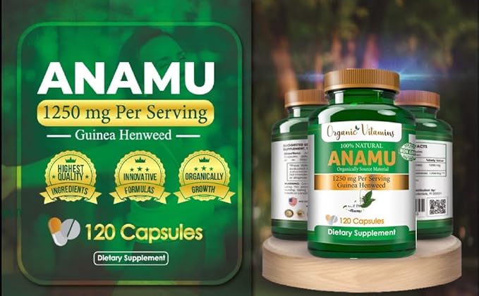 Organic Vitamins Anamu 1250mg 100% Organically Grown 240 Capsules Total Petiveria Allicea Vitamisan