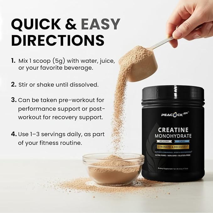 Creatine Monohydrate Powder (500g) and Keto Multi Collagen Peptides (16.2 oz) Bundle – Unflavored - Gluten Free Non GMO Lactose &amp Soy Free