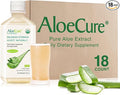 AloeCure USDA Organic Aloe Vera Juice Made Within 12 Hrs of Harvest - Pure Aloe Juice Natural Digestive Supplement to Support Digestion Immune System and Balanced Stomach Acidity 18 x 500ml Bottles