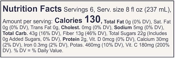Lyons ReadyCare 100% Orange Juice with Fiber for Digestive Health - 46 fl oz Cartons (12 Pack)