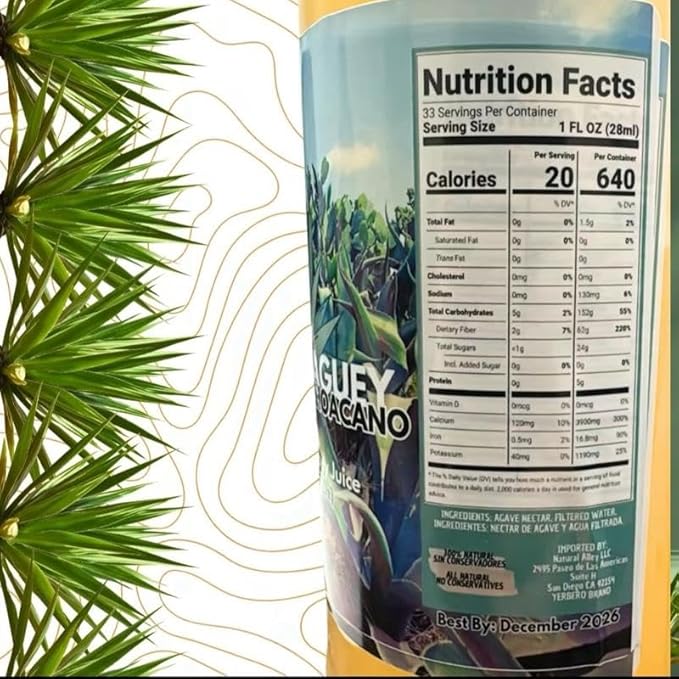 Maguey Juice - Jugo De Maguey Michoacano con Raíz de Cúrcuma Tarasco 1 Litro 33.3Fl Oz 100% Natural Beverage