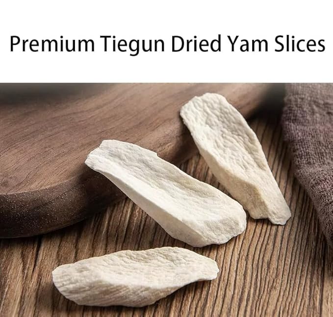 Dried Yam Slices 铁棍山药片17.63oz/500g-Pure Natural Chinese Herbal Medicine Tiegun Yam- for teas porridges soups Ingredients (Chinese Yam)