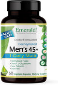 EMERALD LABS Men's 45+ 1-Daily Multi - Made with Saw Palmetto Lycopene &amp More for Heart Bone &amp Immune Support* - Gluten-Free - 60 Vegetable Capsules