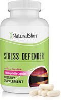 NaturalSlim Stress Relief Supplement - Stress Defender High Cortisol Reducer Control Cravings Sleep &amp Metabolism Support with Vitamin B5 Pantothenic Acid &amp L Tyrosine - 180 Vegetable Capsul