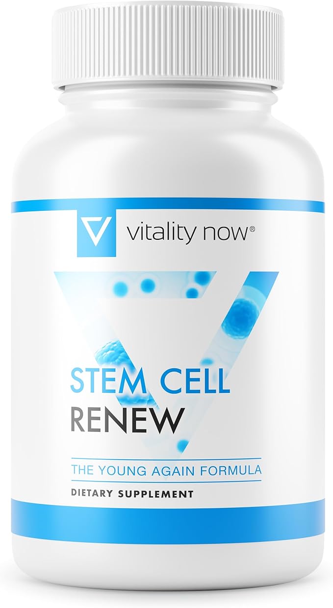 Stem Cell Renew | Boost Your Natural Supply of Stem Cells to Strengthen Mental Sharpness Help Slow Signs of Aging and Restore Youthful Energy - Created by NASA Scientist | 1-Month Supply (60 count)