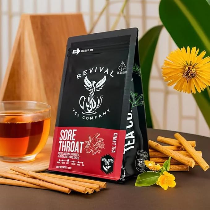 Sore Throat Tea - Wellness Tea Made with Elm Bark Licorice Root and Marshmallow Root with Herbal and Medicinal Properties - Low Caffeine - Loose Leaf 4 Ounces
