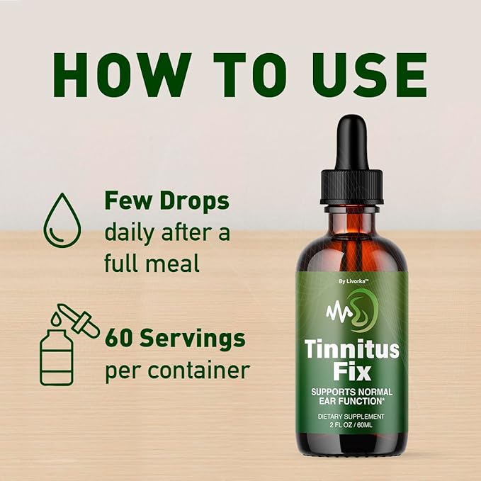 (2 Pack) TinnitusFix Drops - Official TinnitusFix Advanced Liquid Hearing Support Drop All Natural TinnitusFix Supplement Vitamins for Ear &amp Hearing Wellness Support Reviews 2 Bottles for 2 Mont