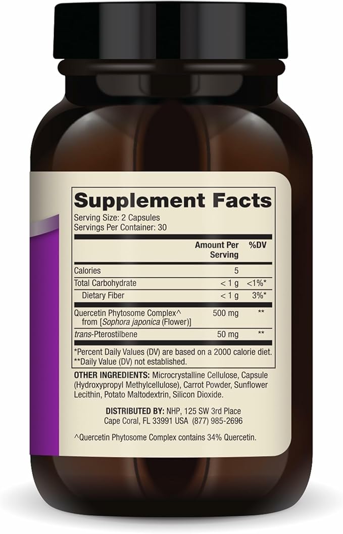 Dr. Mercola Quercetin &amp Pterostilbene Advanced - Supports Respiratory &amp Immune Health - 500 mg Quercetin - High-Bioavailability Formula - Non-GMO Gluten-Free &amp Soy Free - 60 Capsules (30