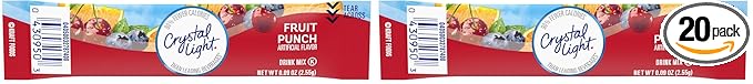 Crystal Light Fruit Punch On-The-Go 0.09 Ounce (Pack of 20)