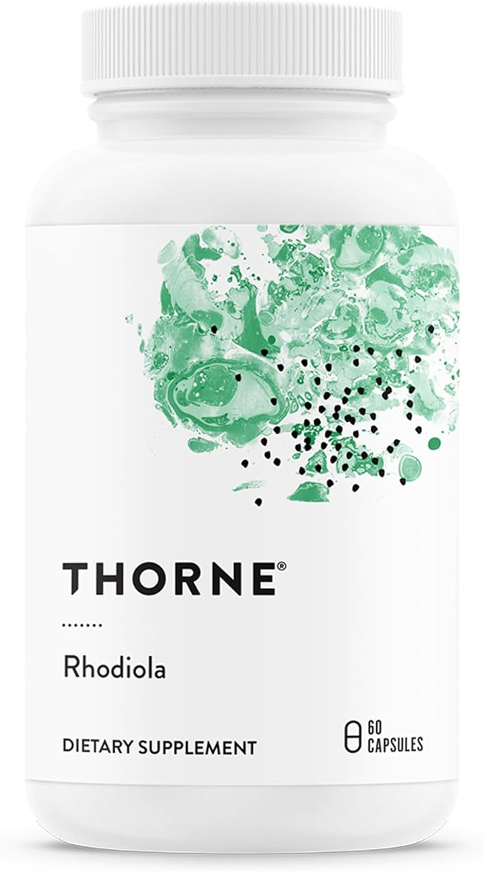 THORNE - Rhodiola - Adaptogenic Botanical Supplement for Stress Relief - Enhances Sleep Mood &amp Mental Focus* - Third-Party Certified - Gluten Dairy &amp Soy-Free - 60 Capsules