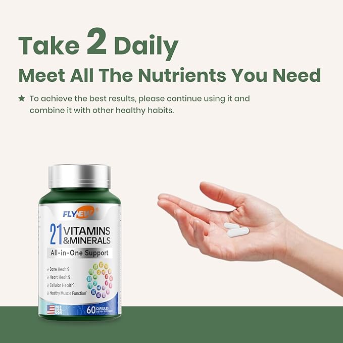 Multivitamin for Women &amp Men - Mens &amp Womens Multivitamin for Bone Skin &amp Immune Health Support 21 in 1 Multivitamins Supplement Multivitamins with Gluten &amp Allergen Free Non GMO