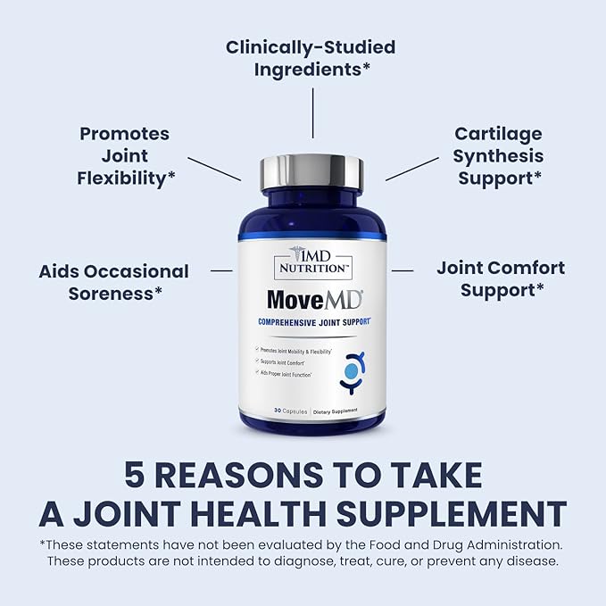 1MD Nutrition MoveMD - Health Supplement for Joint Discomfort &amp Support - Our Collagen Pills are Skillfully Formulated for Women &amp Men w/Hyaluronic Acid &amp Astaxanthin