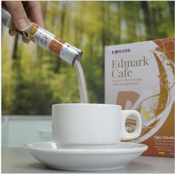 EDMARK Cafe Ginseng – Premium Arabica Blend with Ginseng Extract for Mental Alertness Digestive Support and Overall Well-Being – 20 Servings