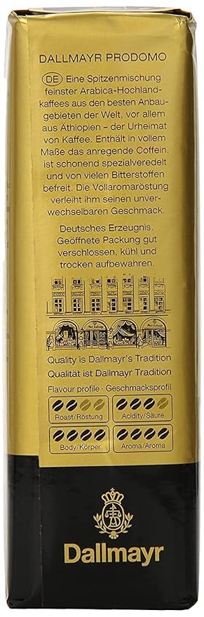 Gourmet Coffee byDallmayr Prodomo Finest Premium Ground Coffee Specially Refined 100% Arabica 8.8 Oz Vacuum Packs - Pack of 3