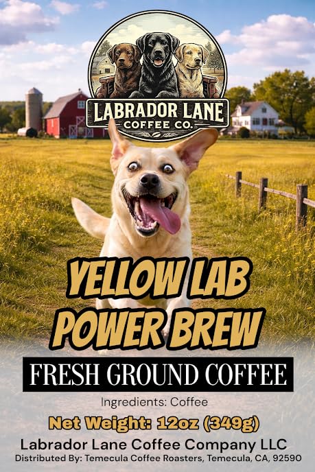 Yellow Lab Power Brew - High Caffeine Coffee - Hand Crafted Premium Coffee - 12oz