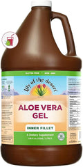 Lily of The Desert Aloe Vera Gel - Inner Fillet Thicker Consistency Aloe Vera Drink with Natural Vitamins Digestive Enzymes for Gut Health Stomach Relief Wellness Glowing Skin 128 Fl Oz