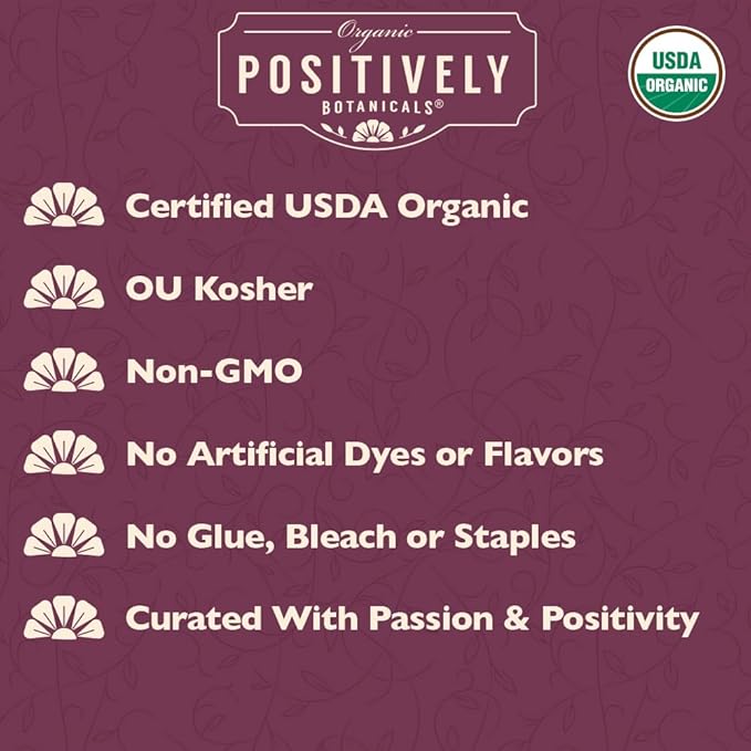 Organic Positively Botanicals Company Catnip Herbal Tea Bags 100 Count Eco-Friendly Tea Bags Non-GMO