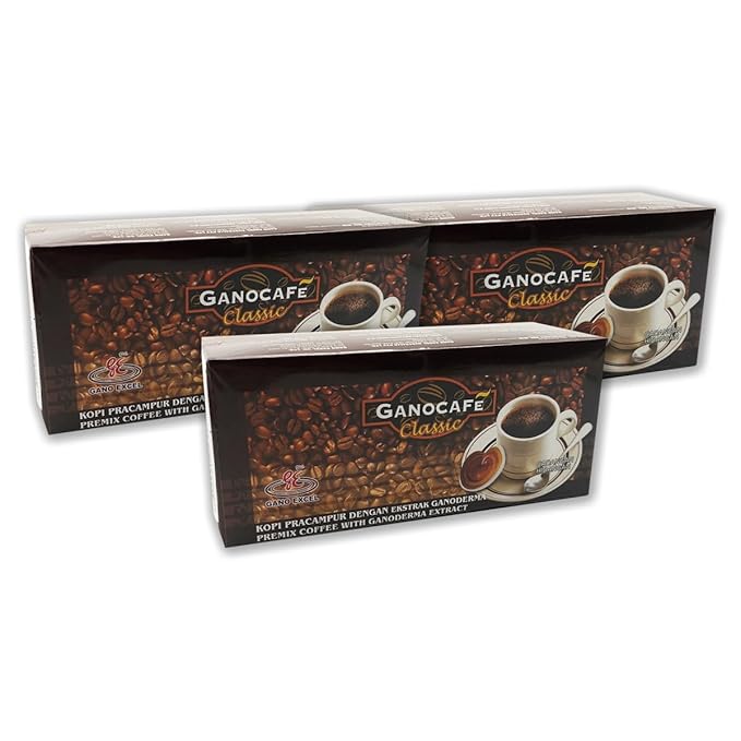 HAGEN Generic Gano Excel Gano Cafe Classic Dark Roast Instant Black Coffee 30 sachets x 3g (3 Boxes)