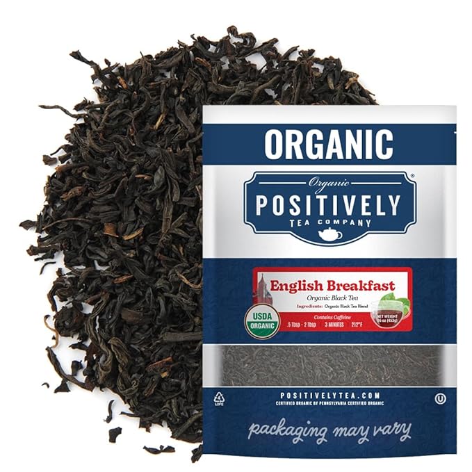 Organic Positively Tea Company English Breakfast Black Tea Loose Leaf 16 Ounce